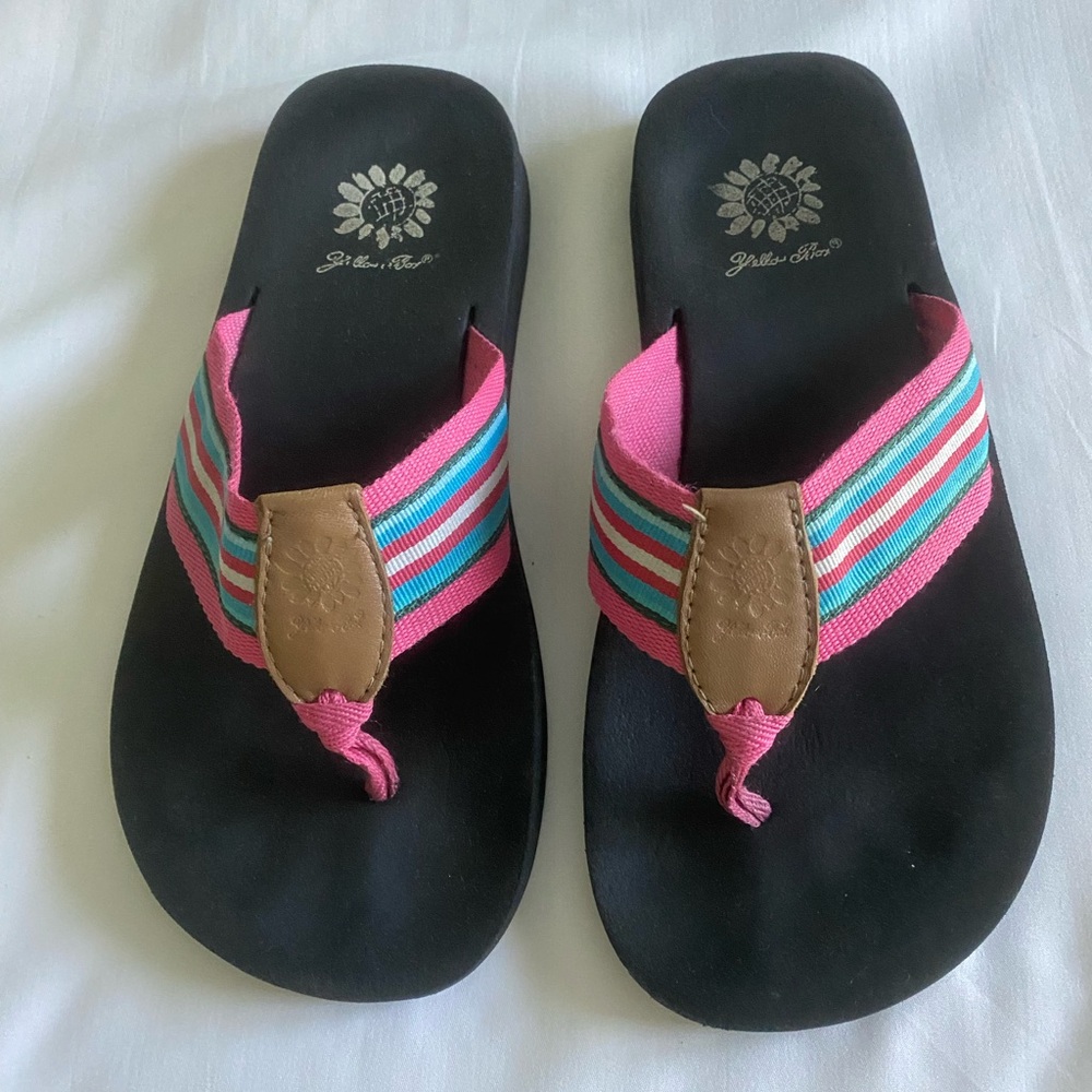 Yellow Box Pink Multistripe Women's Flip Flop Sandals